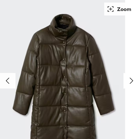 Mango Dark Green Puffer Jacket - Picture 3 of 5